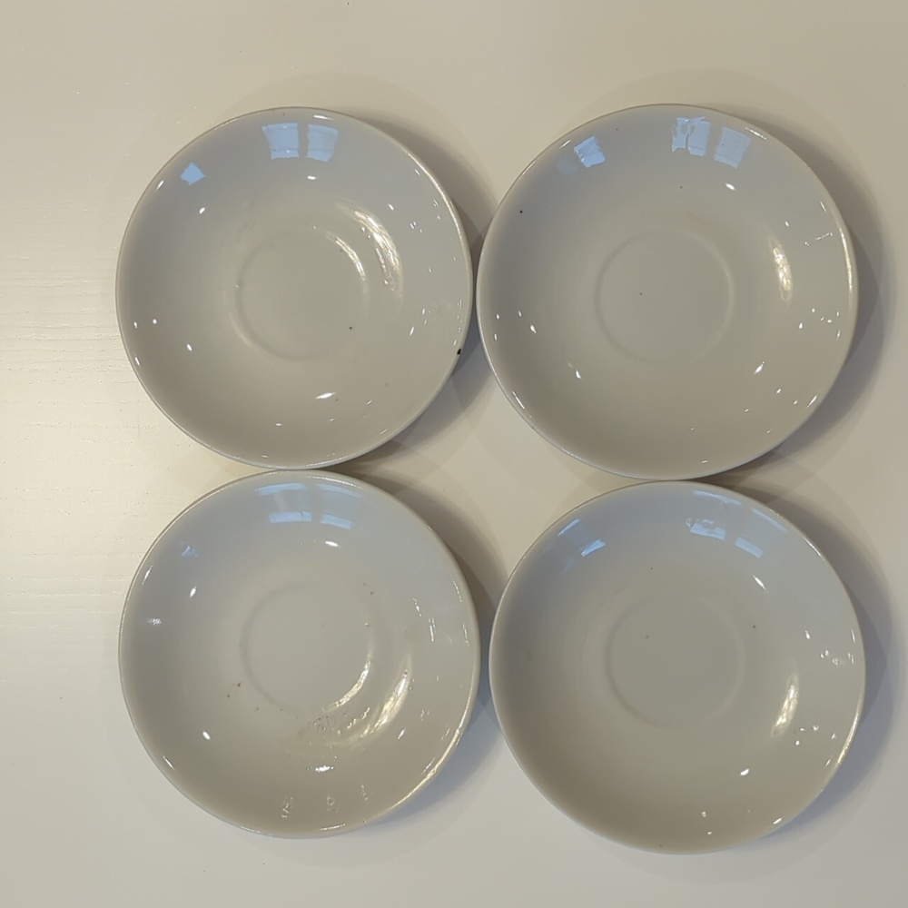 Antique Ironstone Saucers - set of 4